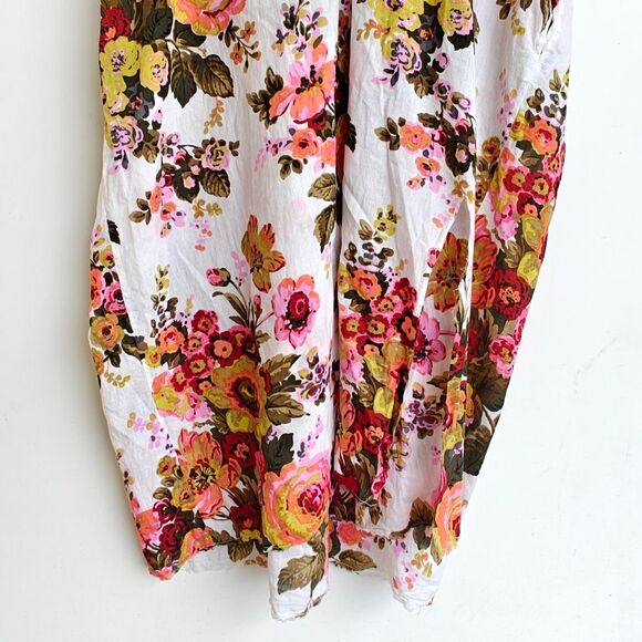 Neem Living Kaftan Coverup White Floral Print Size Medium Large - Picture 5 of 8